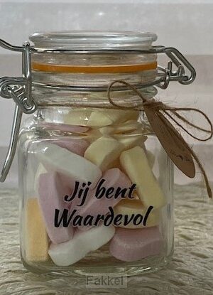 Snoeppotje hartjes Jij bent waardevol