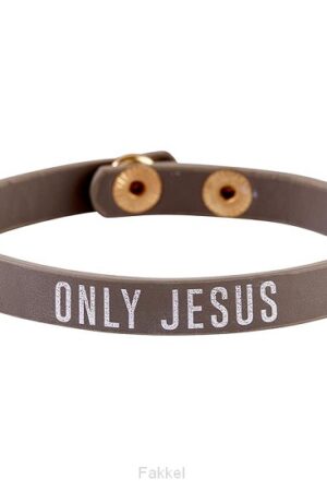 Leather snap bracelet only Jesus