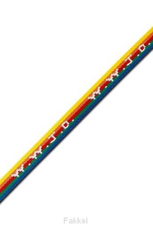 W w j d armbandje geweven regenboogkleur