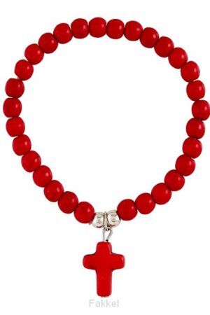 Cross stone bracelet Red