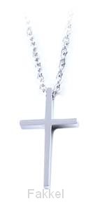 Necklace Cross silver stainless steel