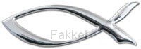 Sticker 3d vis 8cm zilver