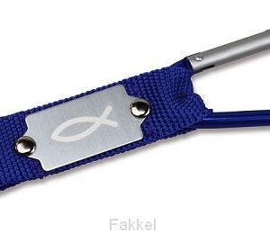 Sleutelhanger karabijn vis blauw