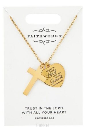 Cross Necklace Faithful Heart Gold