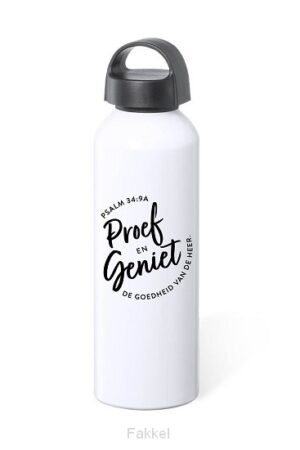 Waterfles Proef en geniet wit