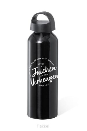 Waterfles Juichen en verheugen zwart