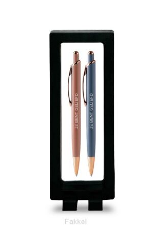Set van 2 pennen, roze en blauw