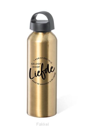 Waterfles Liefde goud
