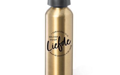 Waterfles Liefde goud