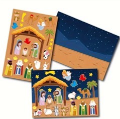 Stickersheet w/background nativity stable