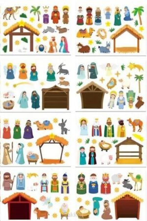 Stickersheets assorted nativity stables
