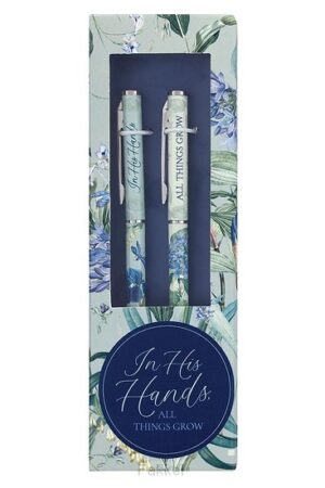 Pen Set In his hands