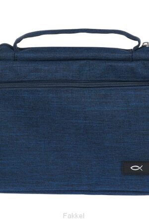 Ichthus Patch Navy Bible Cover.