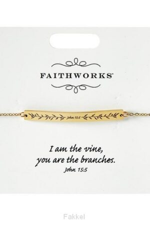 Bar Bracelet Jesus is the vine Gold