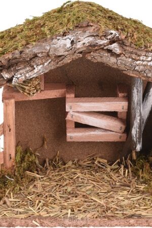 Wooden stable for nativity set (empty)
