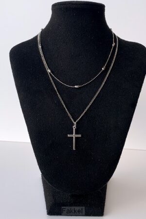 Choker kruisje zilver
