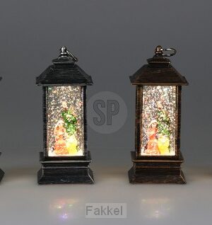 lantern holy family water/glitter 13cm