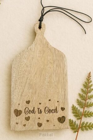 Houten snijbordje God is goed harten