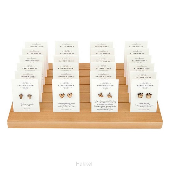 Wooden earrings symbols