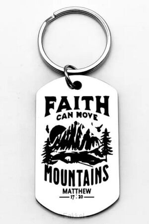 Keyring Metal ID Tag Faith can move moun