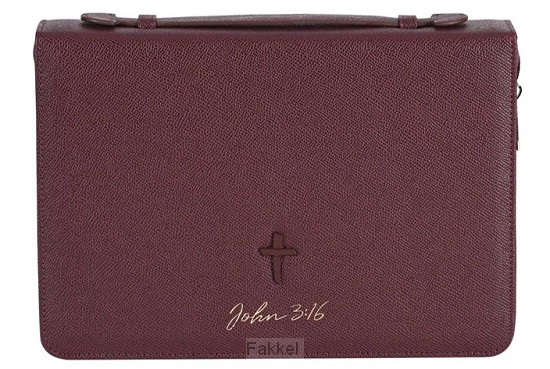 Biblecover X-Large Burgundy Joh. 3:16