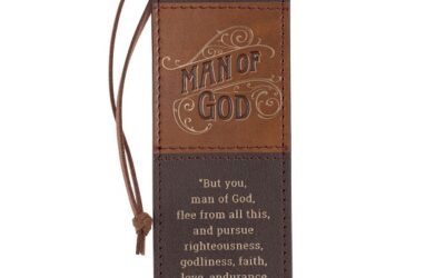 Man of God 1 Tim. 6:11 Bookmark Faux Leather Brown
