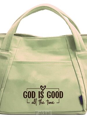Mini canvas tote bag God is good