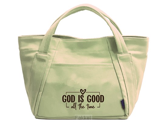 Mini canvas tote bag God is good