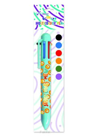 6 in 1 multicolor pen blue Jesus loves m