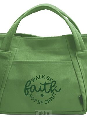 Mini canvas tote bag Walk by faith