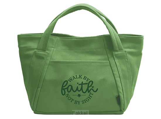 Mini canvas tote bag Walk by faith