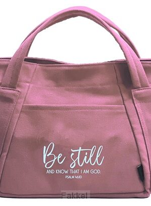 Mini canvas tote bag Be still and know