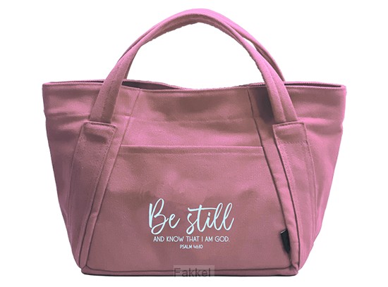 Mini canvas tote bag Be still and know