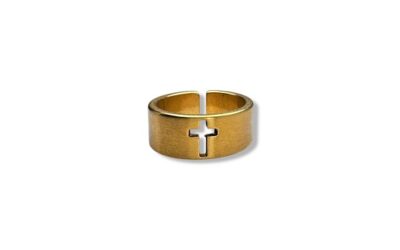 Ring 1 cm  kruis  goud  12
