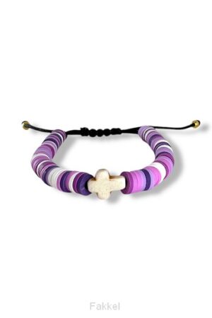 Trekkoord armband gekleurde kralen paar