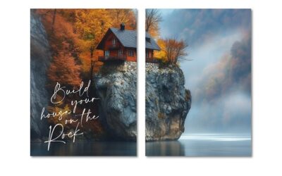 Wandbord A3 Build your house on the Rock