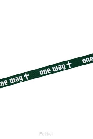 Geweven armband One Way groen