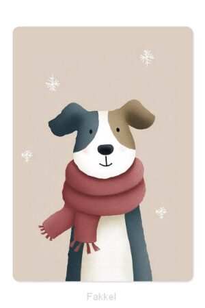 Kaart Hond met sjaal