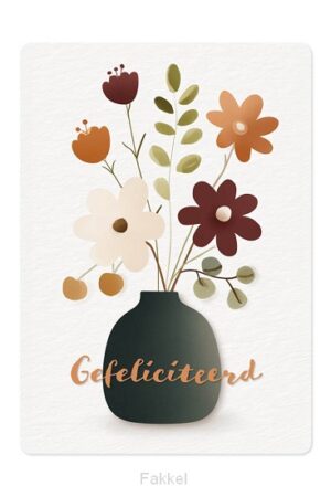 Kaart Bloemenvaas Gefeliciteerd