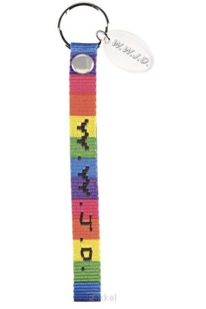 Keychain woven wwjd rainbow