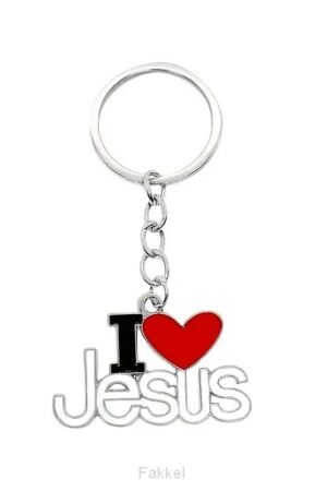 Metal/Enamel Keyring, I (heart) Jesus