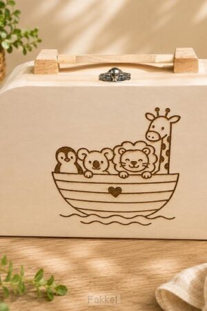 Wooden Suitcase Large, Noahs Ark