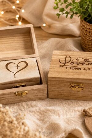 Wooden box set, Loved 1 john 4:9/Heart