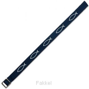 Armbandje geweven, Vissen Donkerblauw