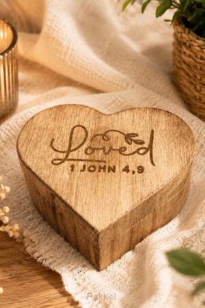 Small Heart shaped box Loved 1 john 4:9