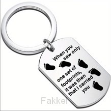 Keyring Metal ID Tag, Footprints