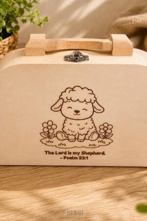 Wooden Suitcase Small, Lord is my shepherd