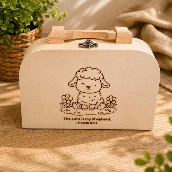 Wooden Suitcase Small, Lord is my shepherd