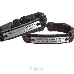 Leather Bracelet, Blessed is the man
