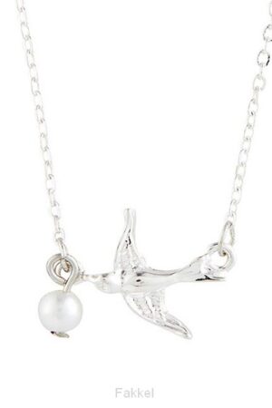 Necklace, Dove with pearl